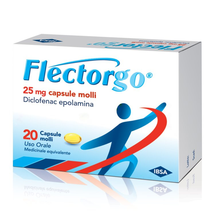 FLECTORGO Antidolorifico Diclofenac 25mg per Dolori Lievi/Moderati 20 Capsule Molli - FLECTOR
