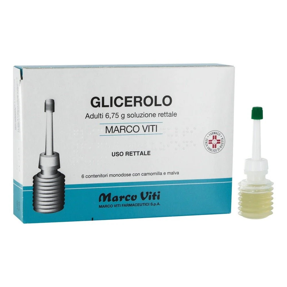 Glicerolo Soluzione Rettale Lassativo Adulti 6,75g 6 Monodosi Uso Occasionale - Marco Viti