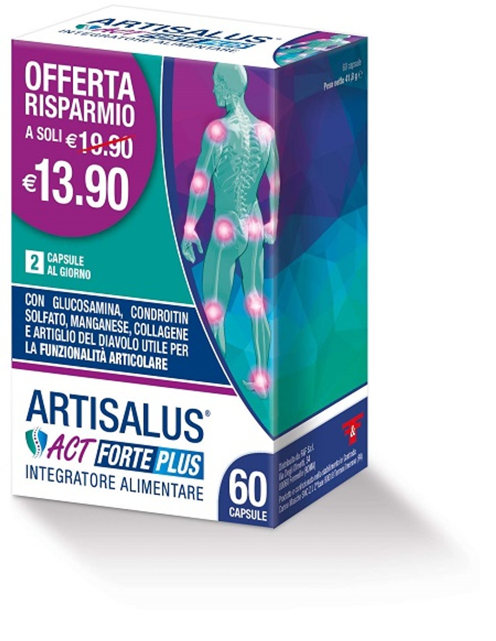 Artisalus Act Forte Plus Integratore Articolazioni e Ossa 60 Capsule - F&F