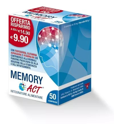 Memory Act Integratore per Memoria e Concentrazione 50 Compresse - F&F