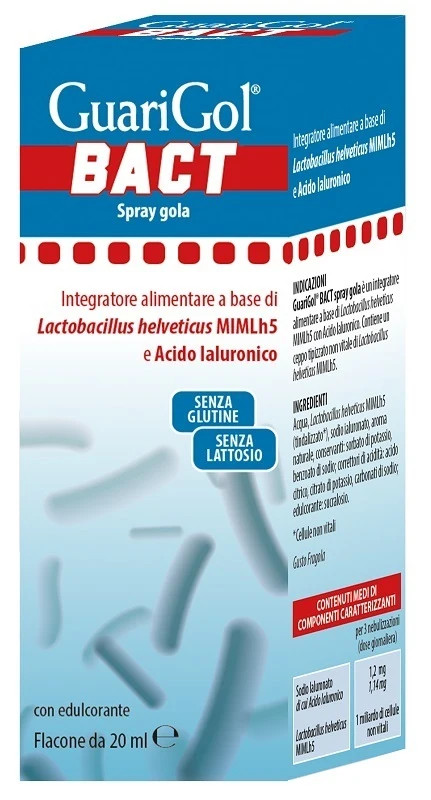 GUARIGOL BACT Spray Gola Integratore con Lactobacillus Senza Glutine 20ml - GUARIGOL