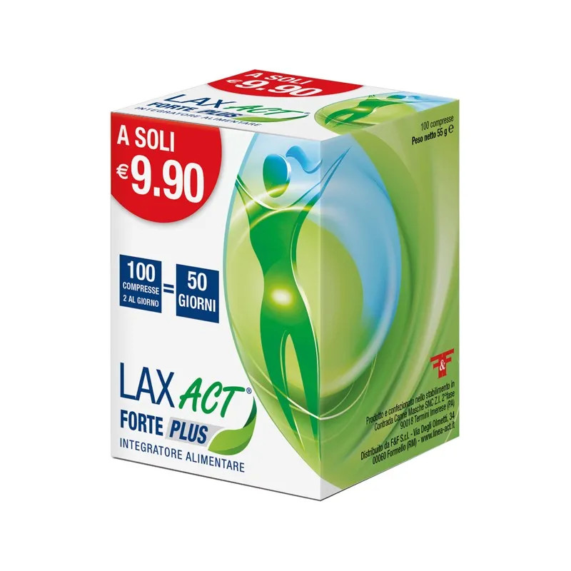 LAX ACT FORTE PLUS Integratore Regolarità Intestinale e Digestione 100 compresse - F&F