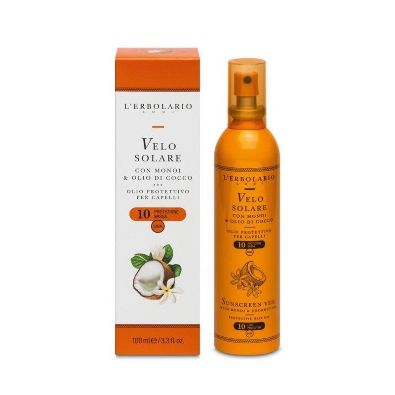 Velo Solare Capelli SPF10 con Olio di Cocco e Monoi 100ml - L'ERBOLARIO