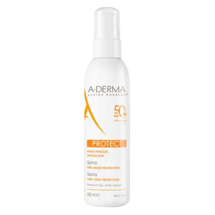 A-Derma Protect Spray Solare Viso Corpo SPF50+ Alta Protezione 200ml - A-Derma