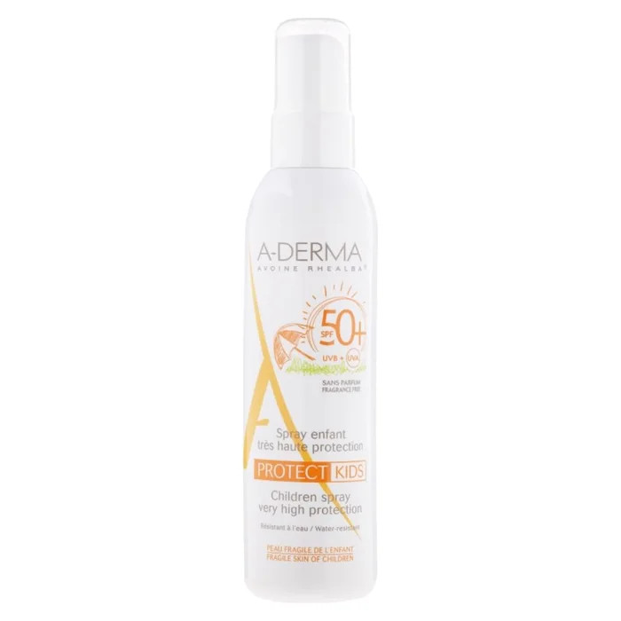 A-Derma Protect Kids Spray Solare SPF50+ Viso Corpo Bambini Resistente Acqua 200ml - A-Derma