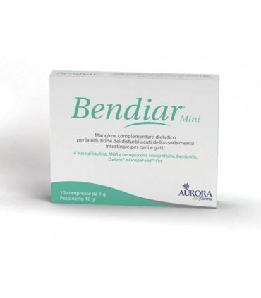Bendiar Mini Mangime Complementare per Cani e Gatti per Assorbimento Intestinale 10 Compresse - Aurora Biofarma Vet