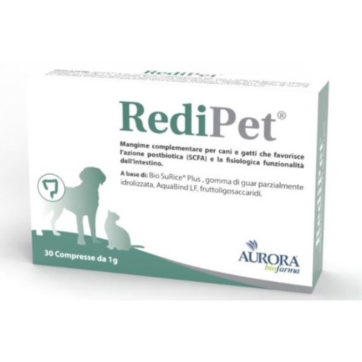 Redipet Mangime Complementare Cani Gatti Flora Intestinale 30 Compresse - Aurora Biofarma