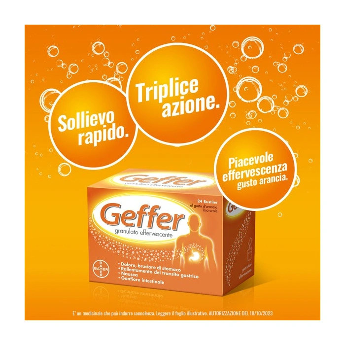 Geffer Granulato Effervescente Antiacido Bruciore e Nausea 24 Bustine - Geffer