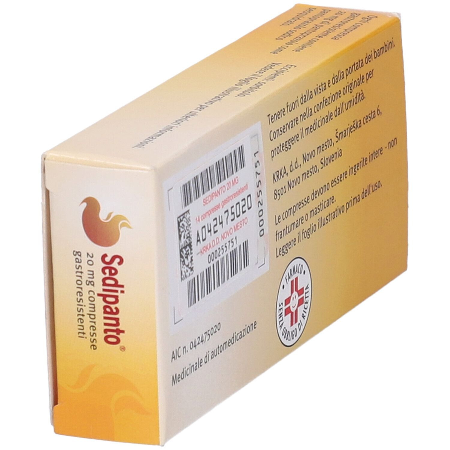 Sedipanto 20mg Compresse Gastroresistenti 14 pezzi - Krka Farmaceutici