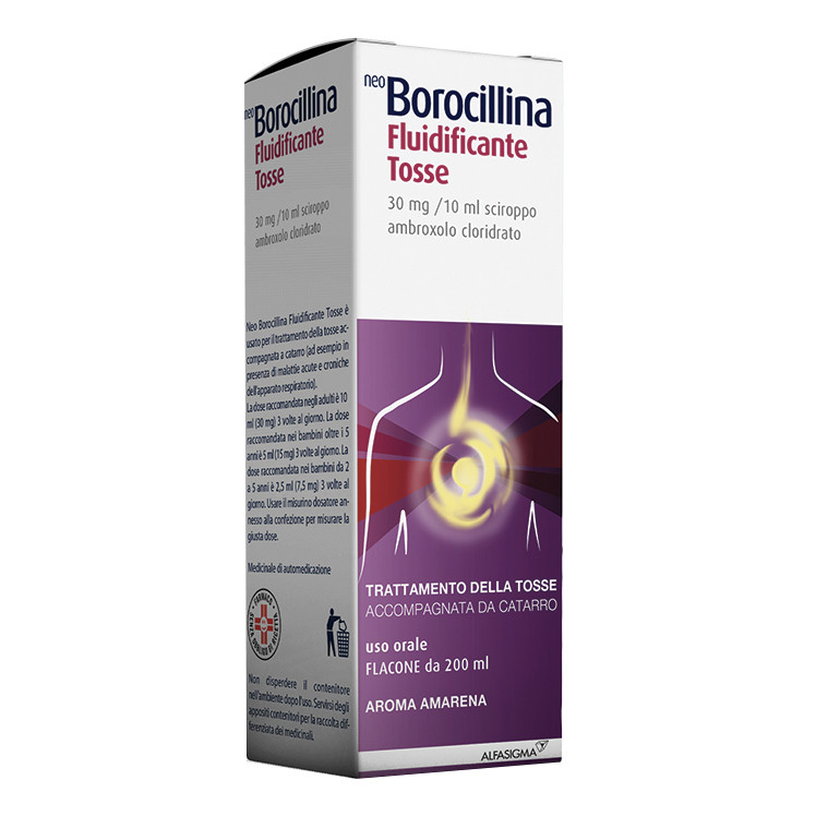 Neo Borocillina Fluidificante Tosse Sciroppo 200ml Amarena 30mg/10ml - Neoborocillina