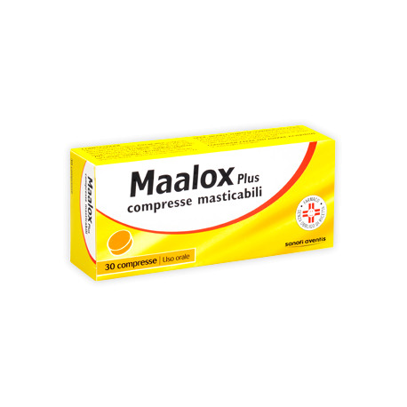 Maalox Plus Compresse Masticabili 200mg + 200mg + 25mg - 30 Compresse - Maalox