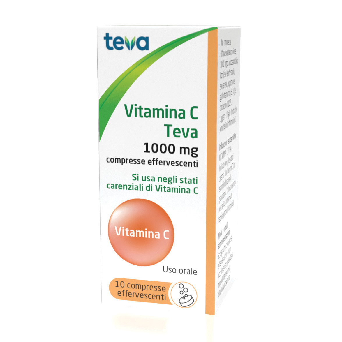 Vitamina C Teva 1000 mg Compresse Effervescenti 10 Compresse - Teva