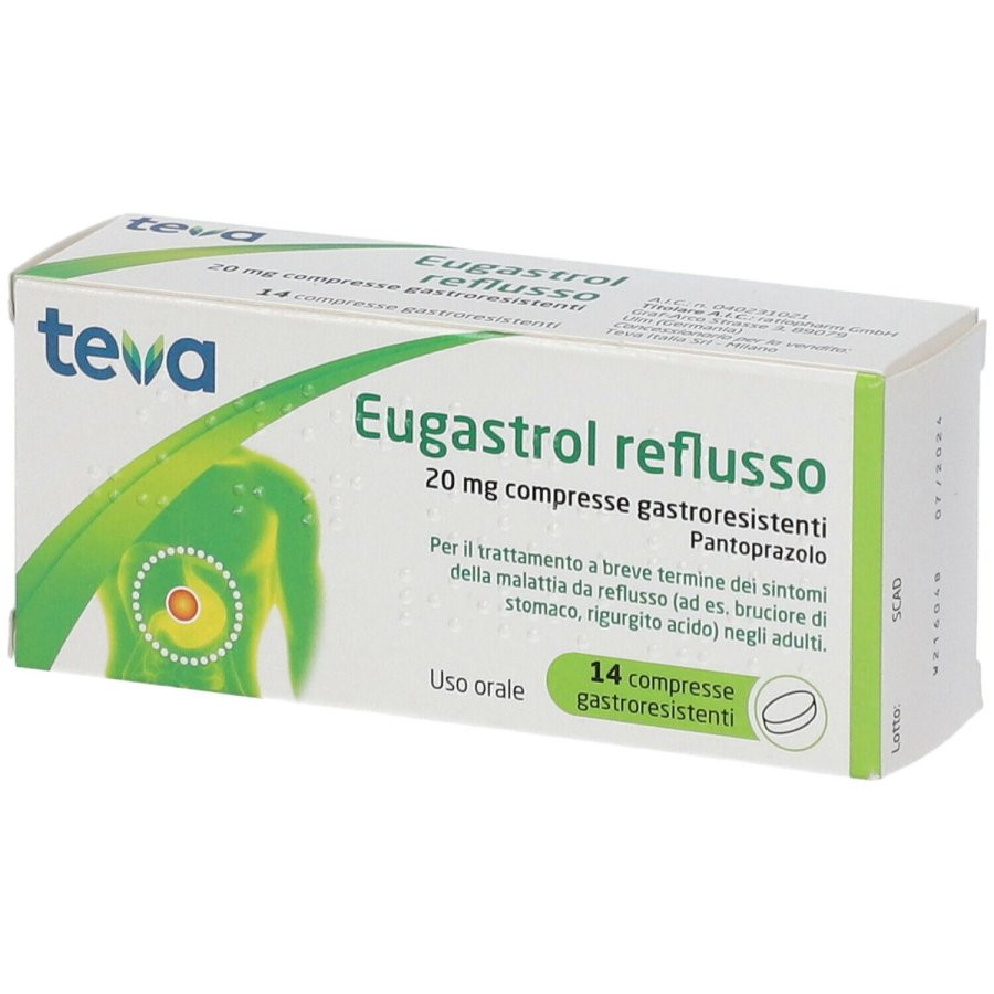 Eugastrol Reflusso 20mg Medicinale per Reflusso 14 Compresse - EUGASTROL REFLUSSO