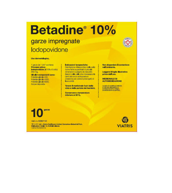 Betadine 10% Garze Impregnate 10x10 - Betadine