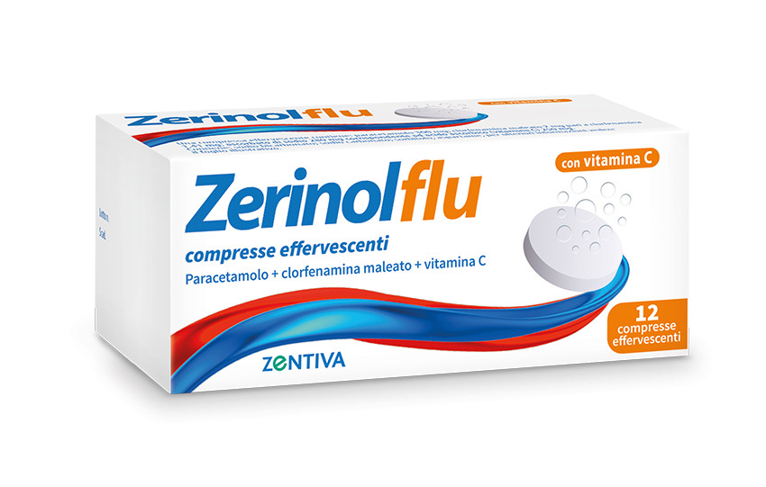 Zerinolflu Medicinale per Influenza e Raffreddore 12 Compresse Effervescenti - Zerinol