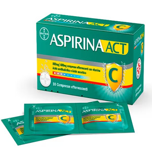 Aspirinaact 800 mg/480 mg Medicinale 10 Compresse Effervescenti - Aspirina