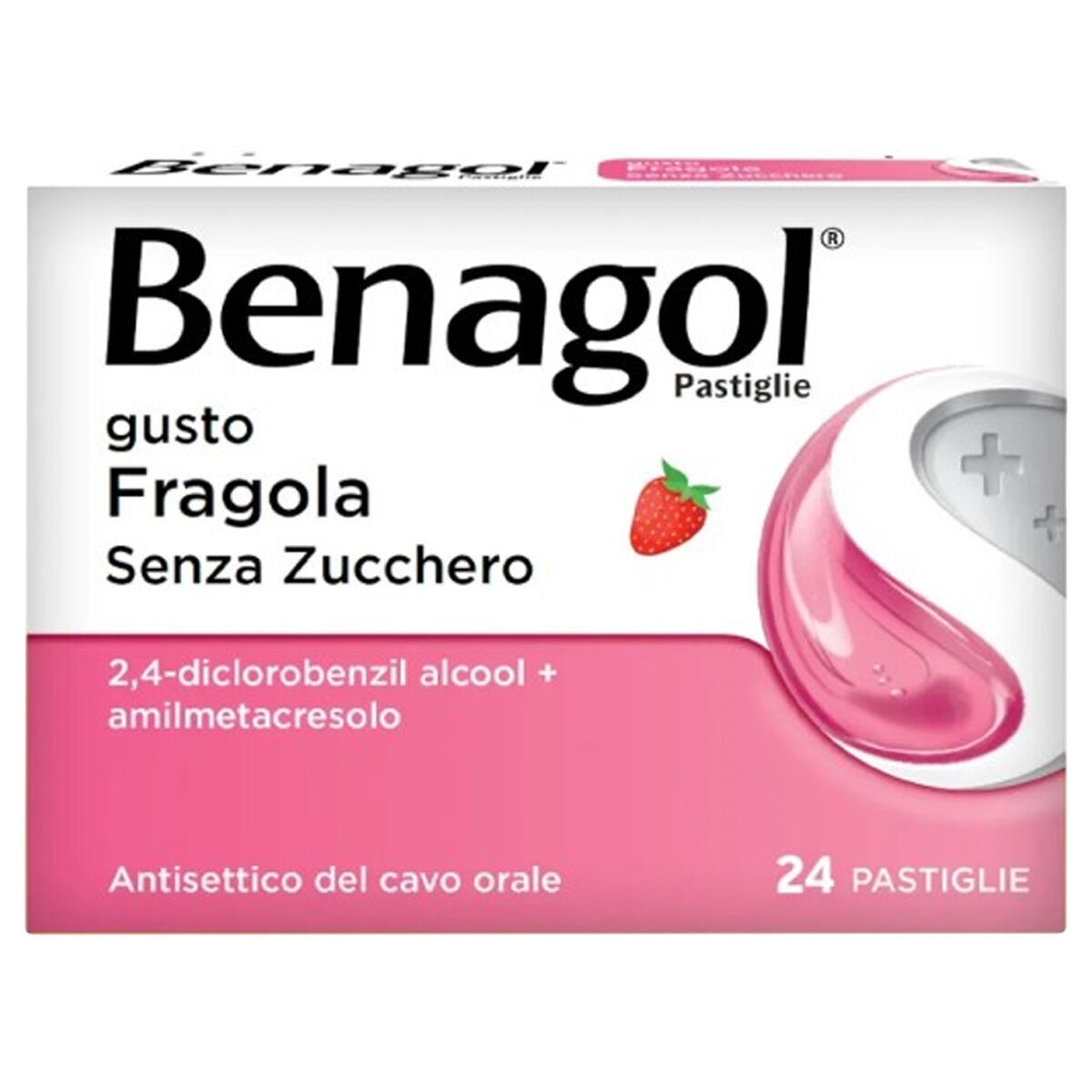 Benagol Pastiglie per Gola Fragola Senza Zucchero 24 Pezzi - Benagol