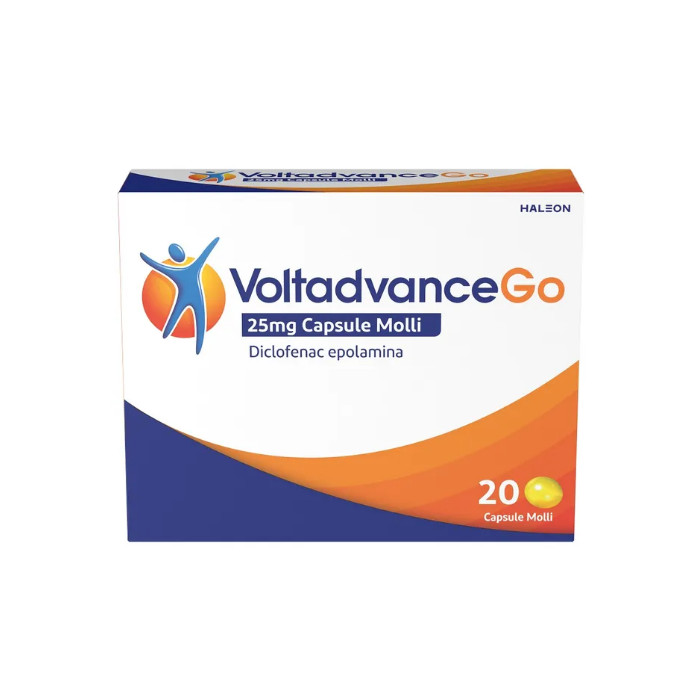 VoltadvanceGo Medicinale Antinfiammatorio 25mg 20 Capsule Molli - VoltadvanceGo