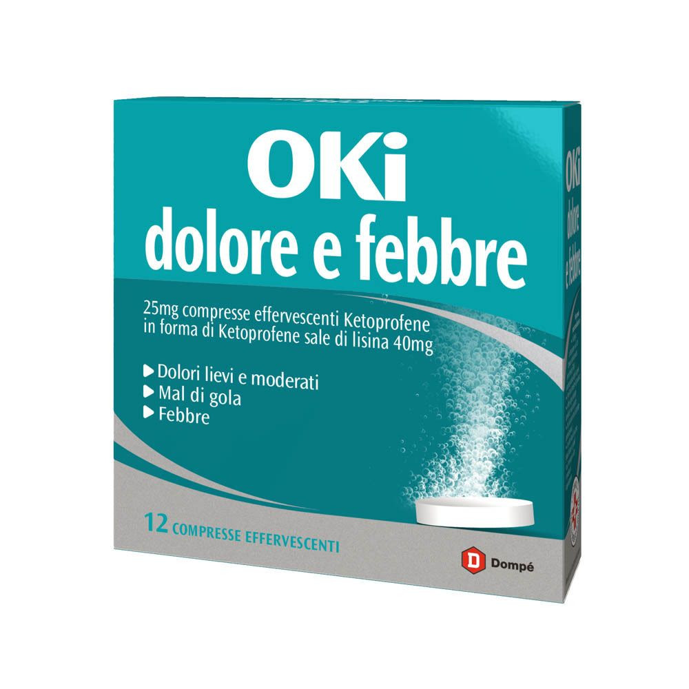 OKi Dolore e Febbre 25mg Farmaco per Dolore e Febbre 12 compresse - OKI