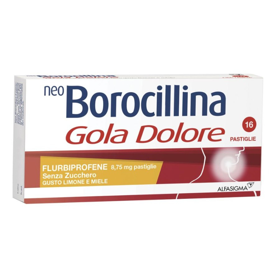 Neoborocillina Gola Dolore Pastiglie Limone Miele Senza Zucchero 16 Pastiglie - Neoborocillina