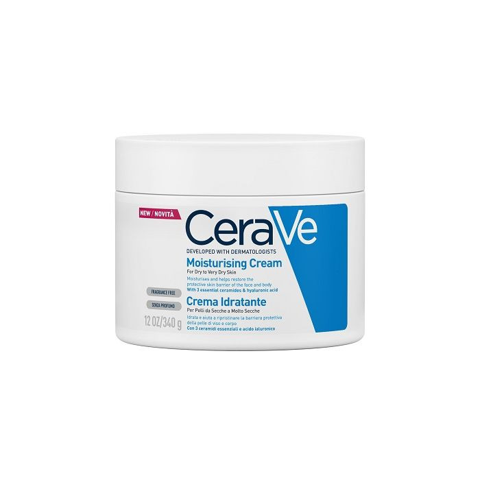 Cerave Crema Idratante con Ceramidi e Acido Ialuronico per Pelli Secche 340g - Cerave