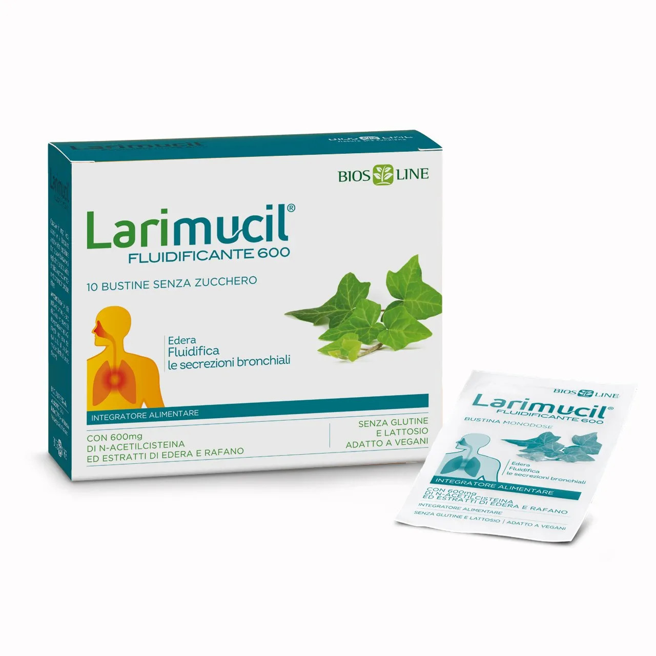 Larimucil Fluidific Integratore Fluidificante Bronchiale N-Acetilcisteina 600 10 Bustine - LARIMUCIL