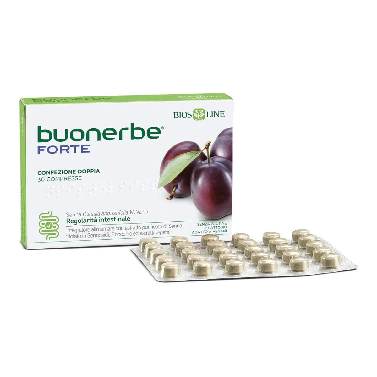 Buonerbe Forte Integratore per Regolarità Intestinale Senza Glutine 30 Compresse - BUONERBE