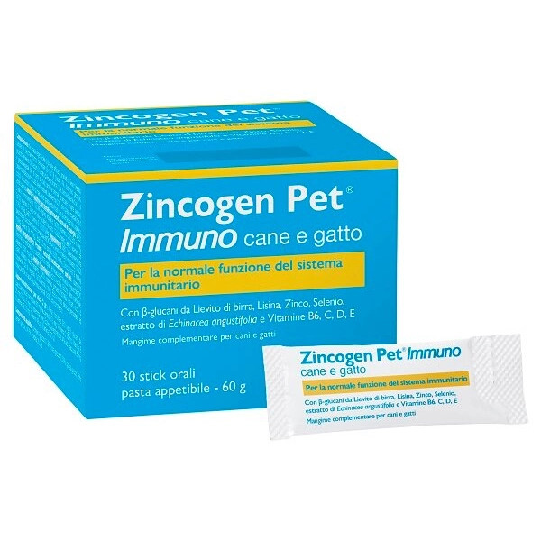 Zincogen Pet Immuno Integratore Supporto Immunitario Cani Gatti 30 Stick - NBF Lanes