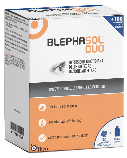 Blephasol Duo Lozione Micellare Igiene Palpebre Sensibili 100ml + 100 Garze - THEA FARMA