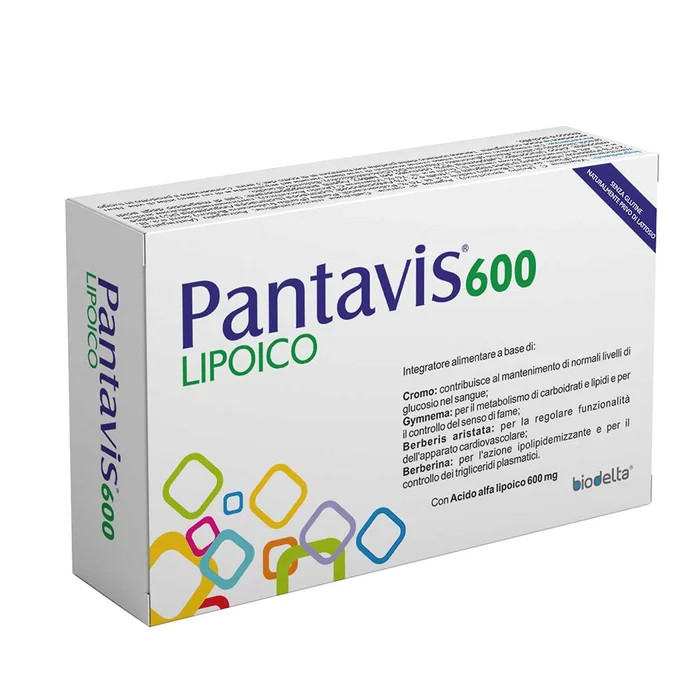 Pantavis 600 Lipoico Integratore Metabolismo Carboidrati e Lipidi 30 Compresse - BIODELTA