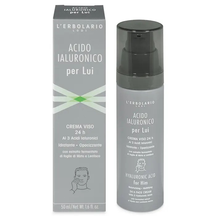 Crema Viso Idratante Opacizzante Acido Ialuronico Lui 50ml - L'ERBOLARIO