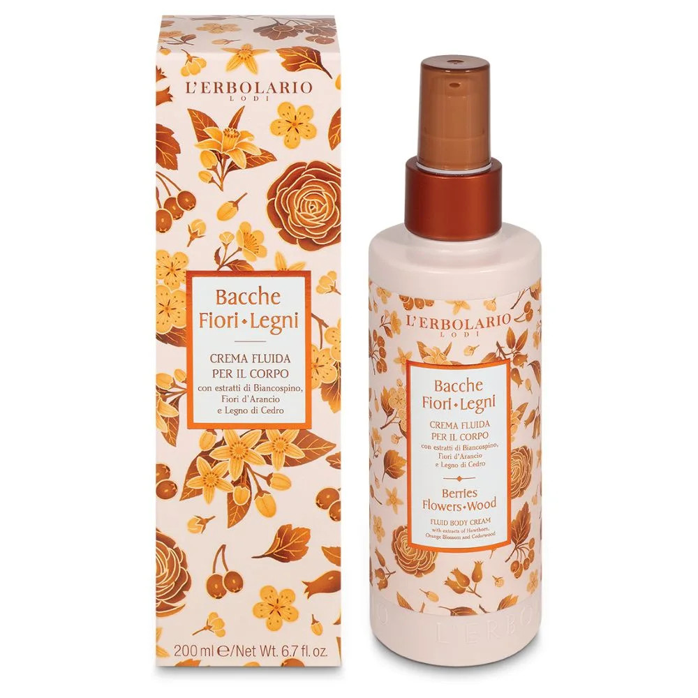 L'Erbolario Crema Corpo Fluida Idratante e Tonificante Bacche Fiori Legni 200ml - L'ERBOLARIO