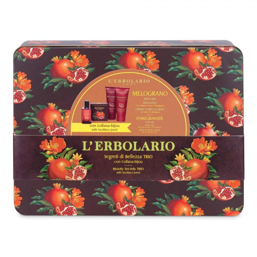 Segreti Bellezza Trio Melograno con Profumo, Bagnogel e Crema Corpo - L'Erbolario