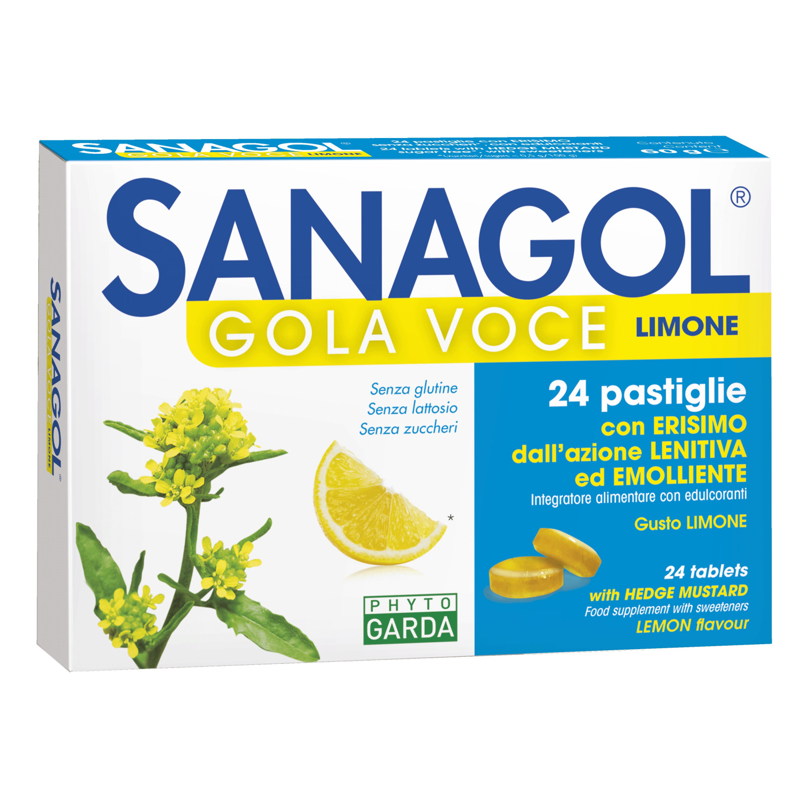 Sanagol Gola Voce Limone Caramelle Senza Zucchero 24 Pezzi - Named