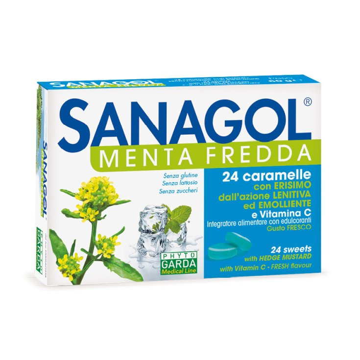 Sanagol Menta Fredda Caramelle per Gola 24 Pezzi - Phyto Garda