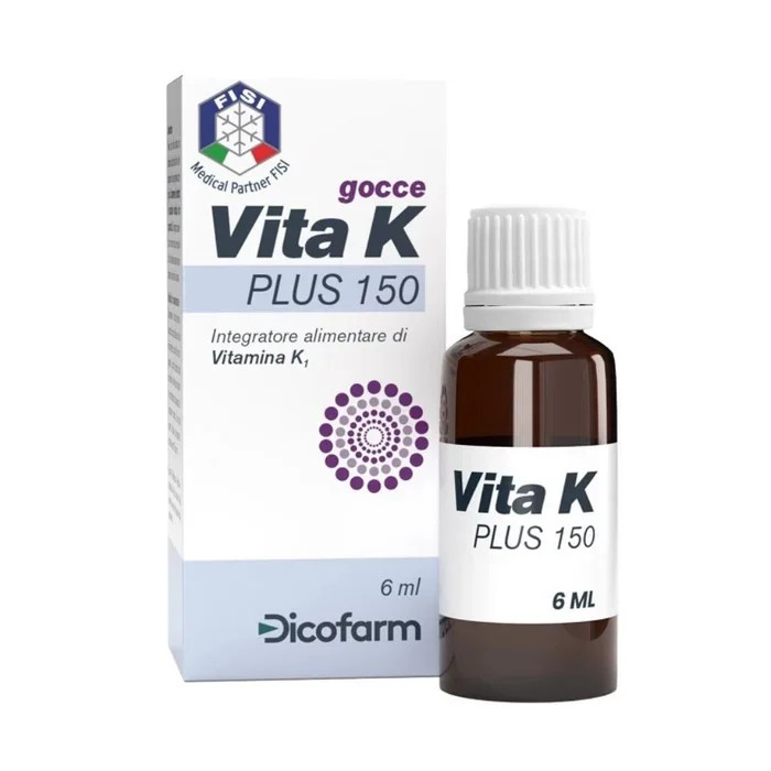 Vita K Plus 150 Gocce Integratore Alimentare di Vitamina K1 6ml - Dicofarm