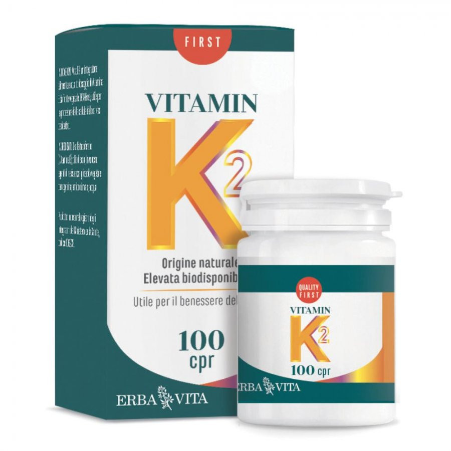 Vitamina K2 Erba Vita Integratore Alimentare 100 Compresse - Erba Vita