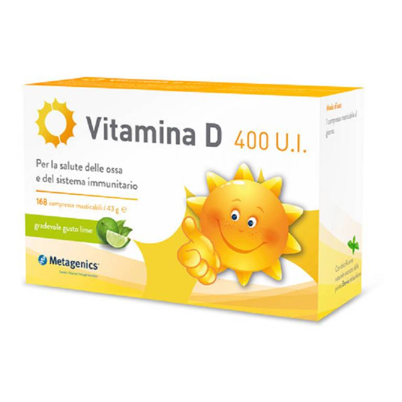 Metagenics Vitamina D 400 U.i. Integratore Con Vitamina D Per Bambini 168 Compresse Masticabili - Immagine 3