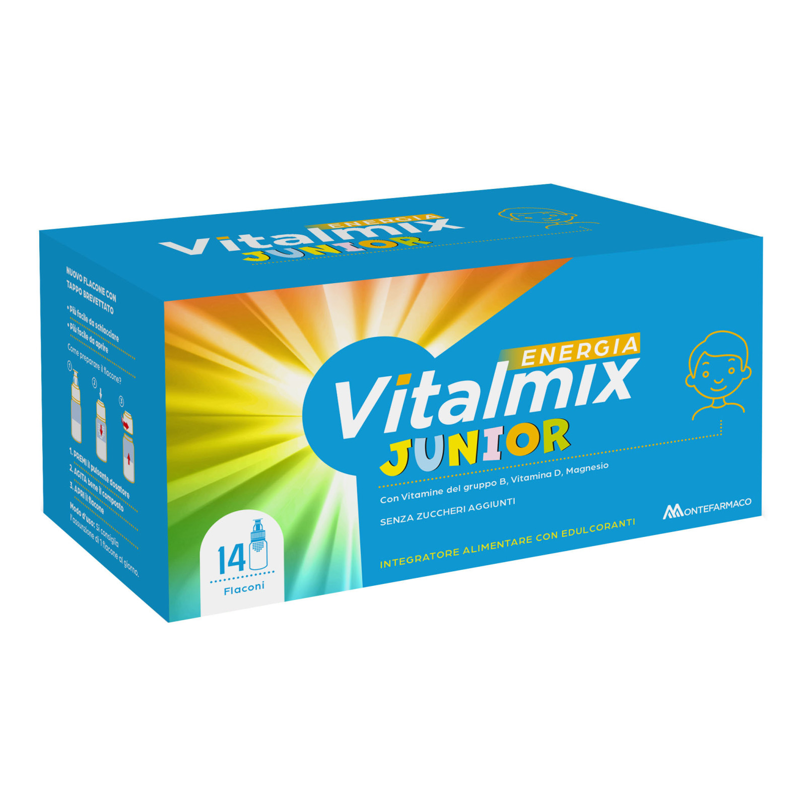 Vitalmix Energia Junior Integratore Alimentare per Bambini 14 Flaconcini - Vitalmix
