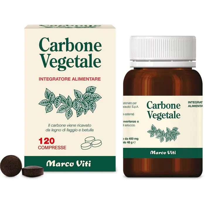 Carbone Vegetale Marco Viti Integratore per Gonfiore 120 Compresse - Marco Viti
