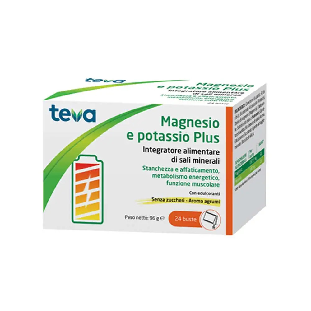 Magnesio Potassio Plus Integratore Sali Minerali 24 Bustine - Teva
