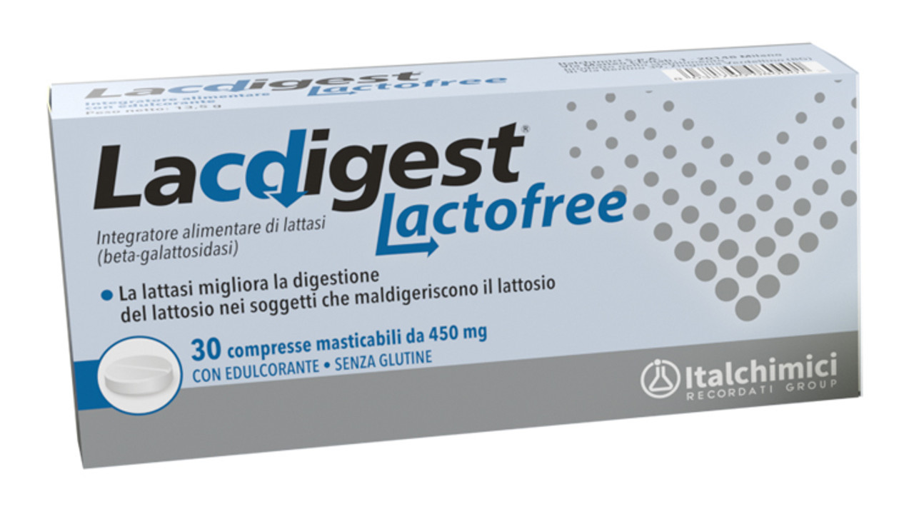 Lacdigest Lactofree Integratore per Digerire il Lattosio 30 Compresse Masticabili - Lacdigest