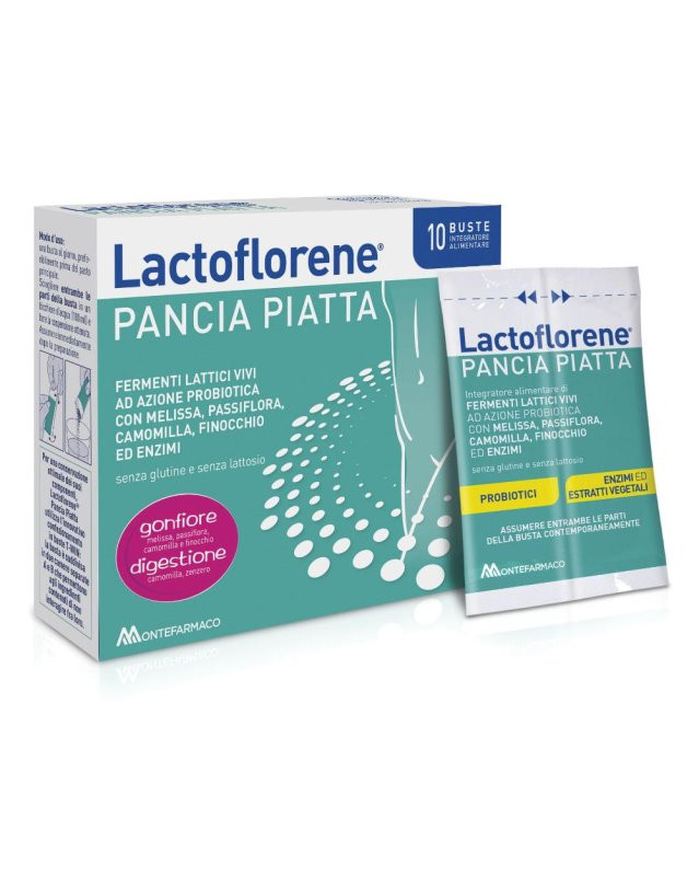 Lactoflorene Pancia Piatta Integratore per Gonfiore Addominale 10 Bustine - Lactoflorene