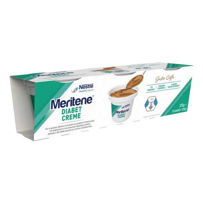 Meritene Diabet Creme Caffè Alimento per Diabetici 3 x 125 g - Meritene