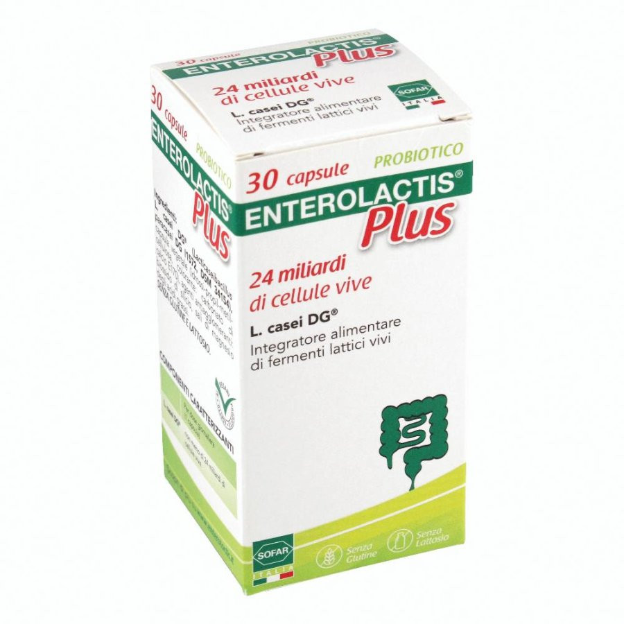 Enterolactis Plus Integratore di Fermenti Lattici Vivi 30 Capsule - Enterolactis