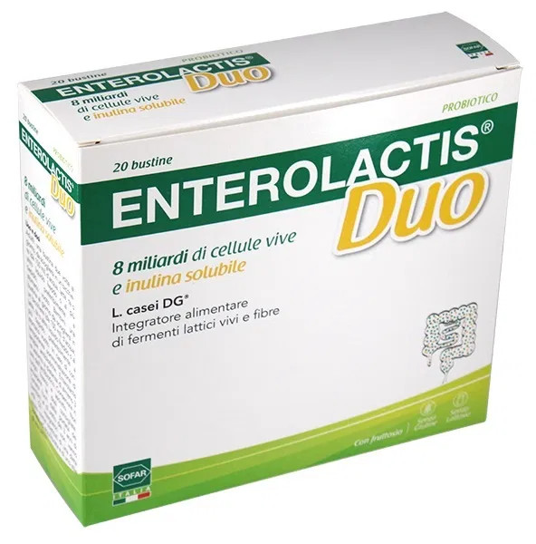Enterolactis Duo Integratore in Polvere per Flora Intestinale - 20 Bustine - Enterolactis