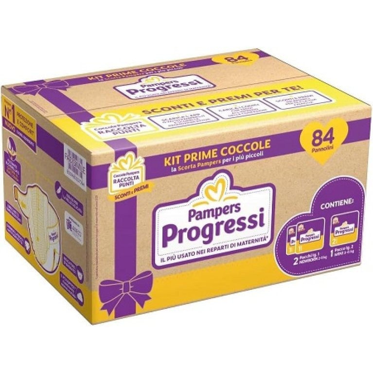 Pampers Progressi Trio Kit Prime Coccole 84 Pannolini - Pampers