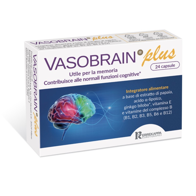 Vasobrain Plus Integratore per la Memoria 24 Capsule - Errekappa Euroterapici