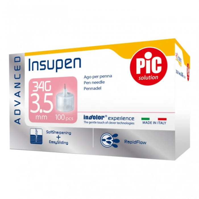 Insupen Advanced Ago Penna Insulina 34G x 3,5mm - PIC