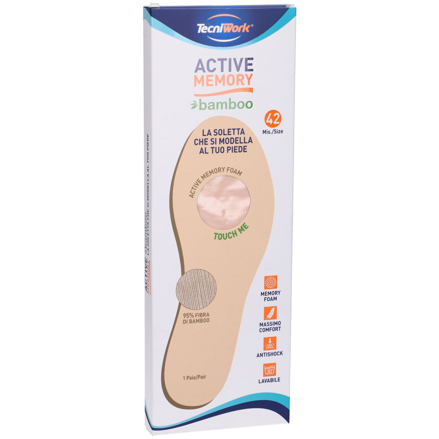 Soletta Active Memory Bamboo Taglia 42 - Tecniwork